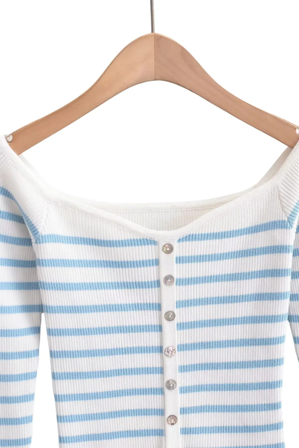 'Everly' Striped Boat Neck Knit Top