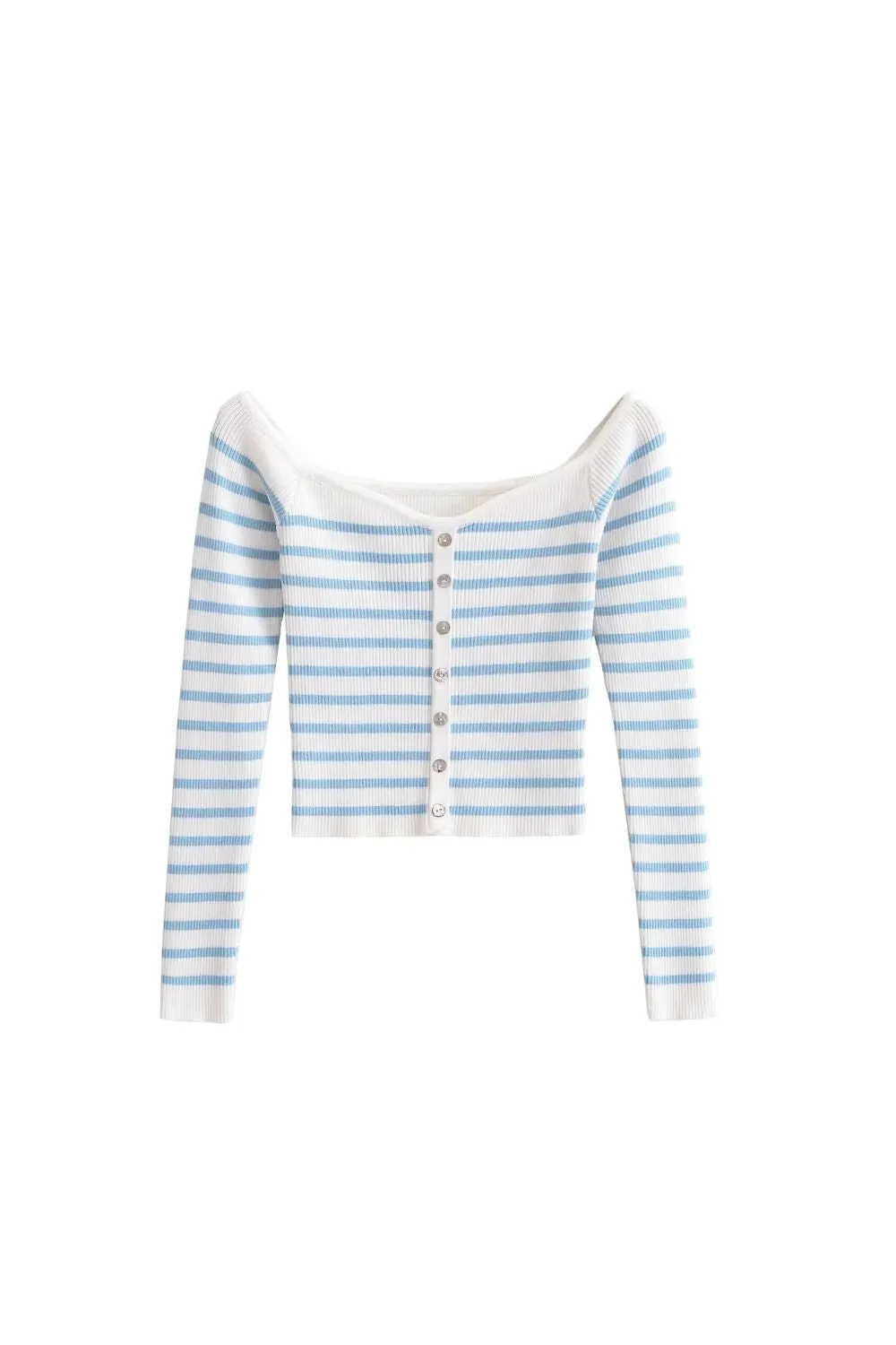 'Everly' Striped Boat Neck Knit Top