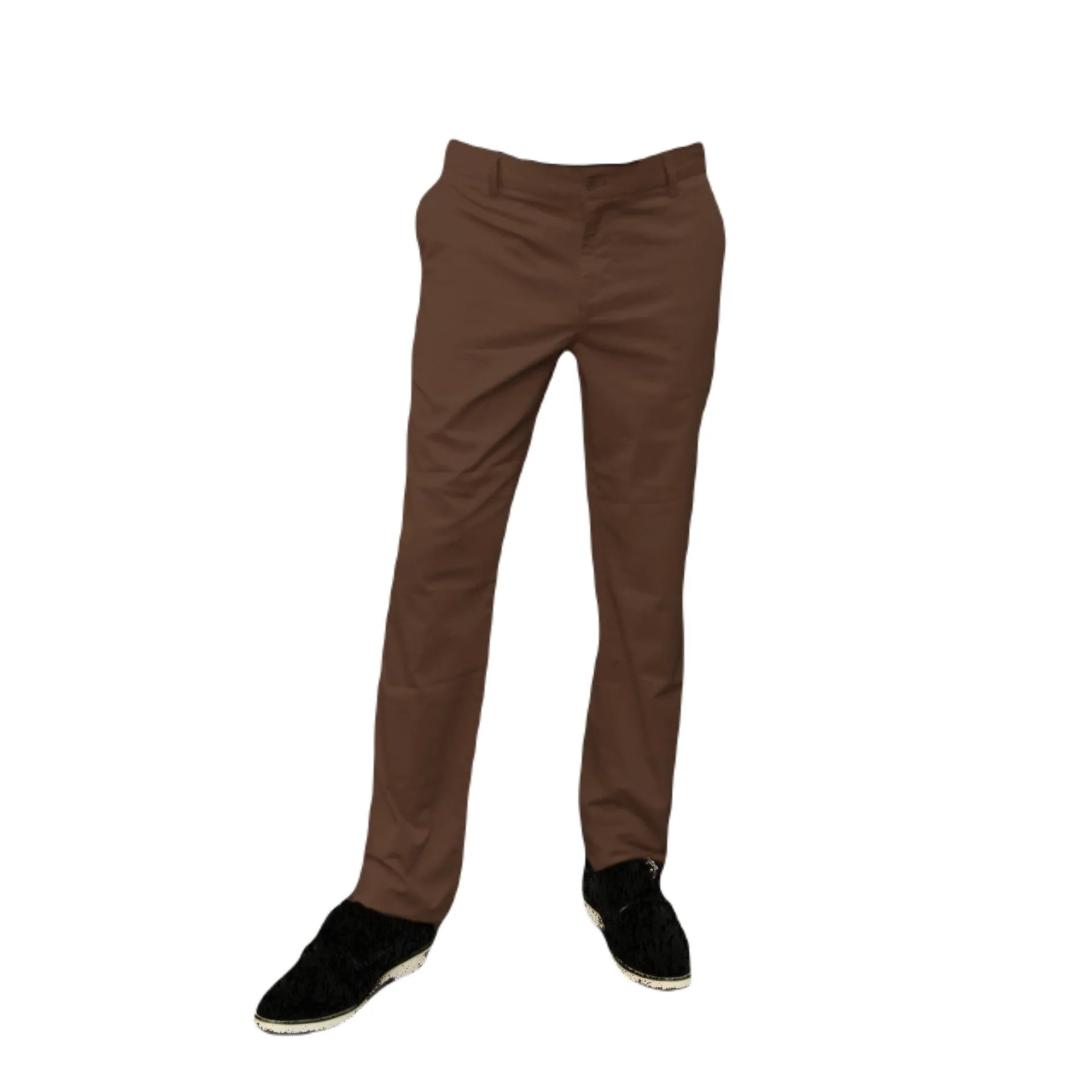 Everyday Pants | Modern Fit | 100% Cotton | Stretch | Tapered Bottom | Brown