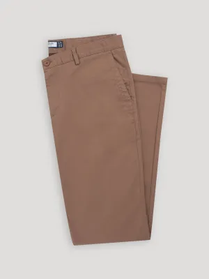 Everyday Pants | Modern Fit | 100% Cotton | Stretch | Tapered Bottom | Brown