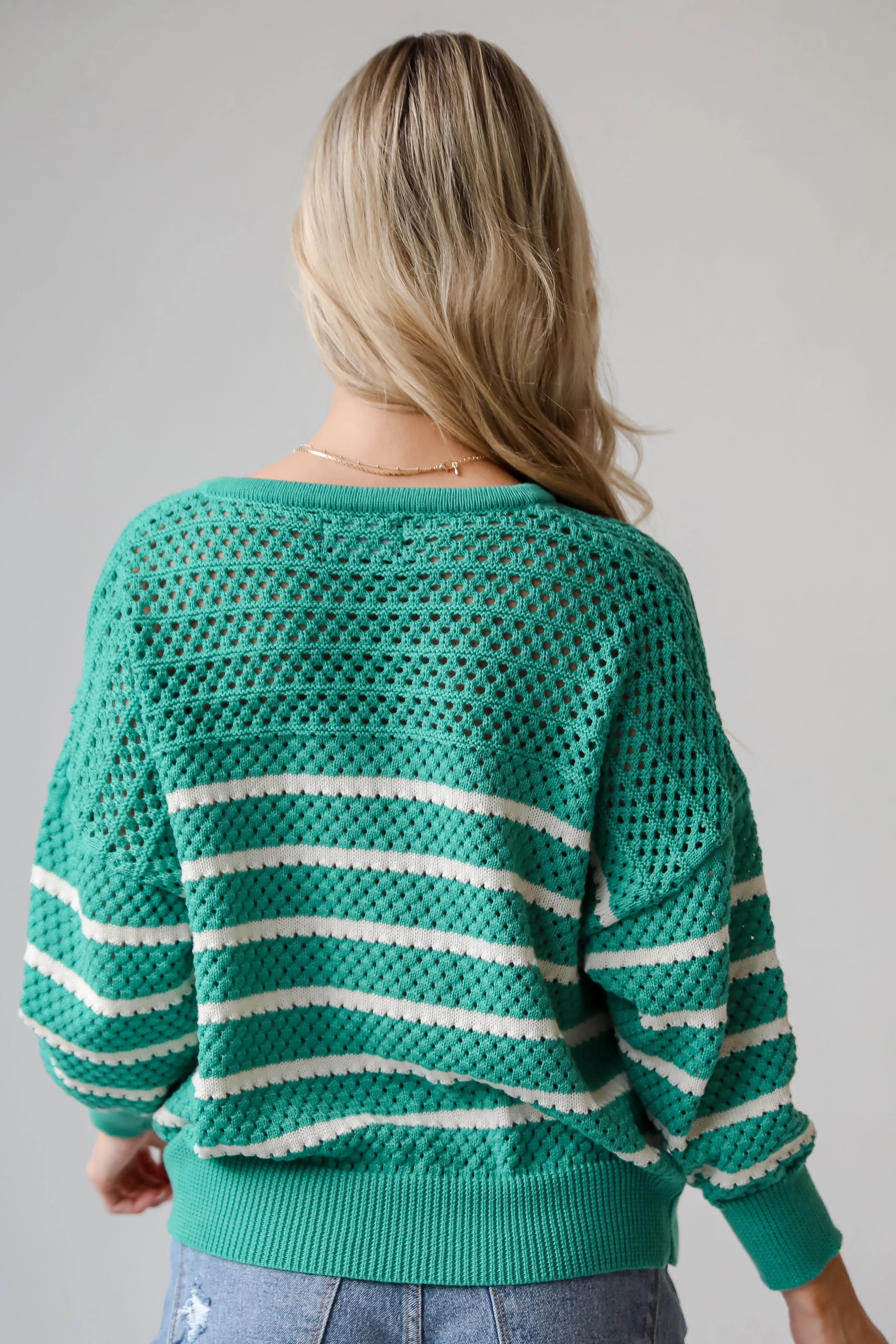 FINAL SALE - Vital Style Emerald Green Striped Knit Top