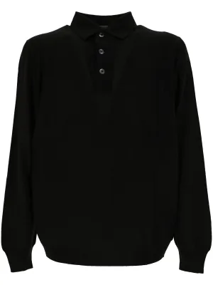 fine-knit polo top