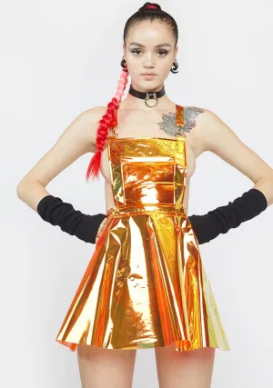 Flame Gurl Hologram Overall Dress