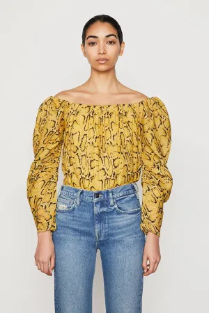 Frame - Off The Shoulder Billow Top in Python