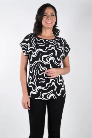 Frank Lyman Top 233525 Black/Off White