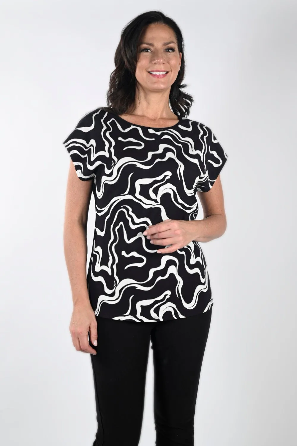 Frank Lyman Top 233525 Black/Off White