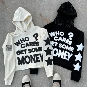 Fuck Money Printed Casual Street Hoodie