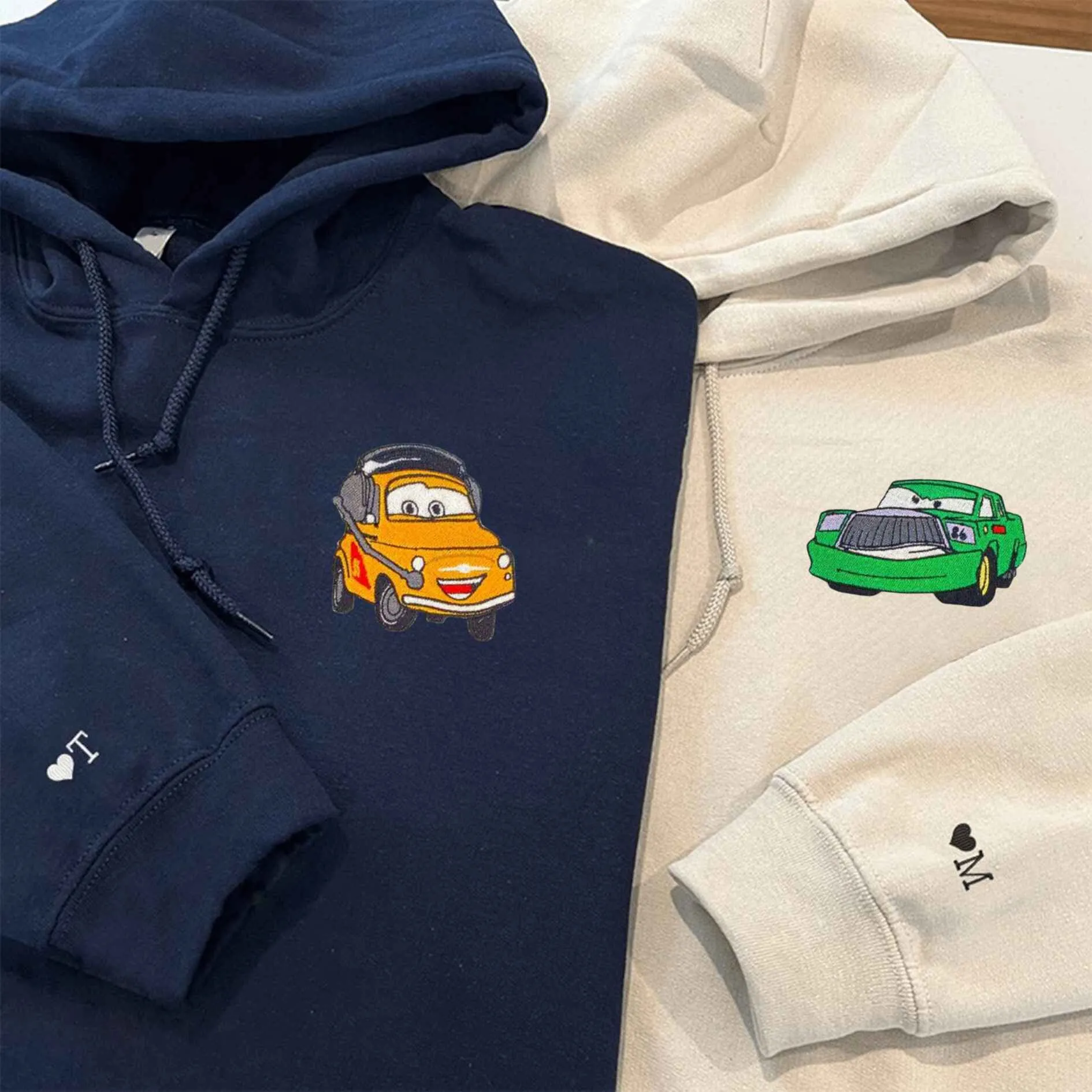 Fun Cars Couples Custom Hoodies - Personalized Anniversary Gifts For Couples