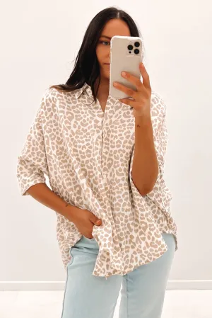 Georgie Shirt Nude Leopard