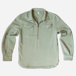 HALF ZIP SWEATSHIRT - FADED OLIVE