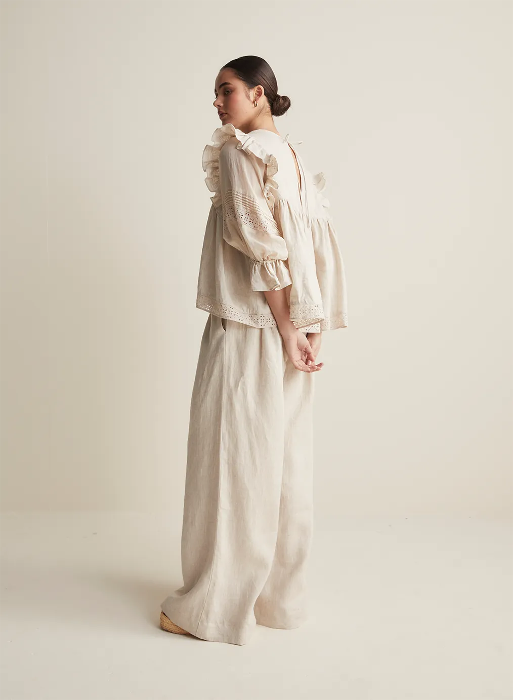 Hari Linen Ramie Smock Top | Flax