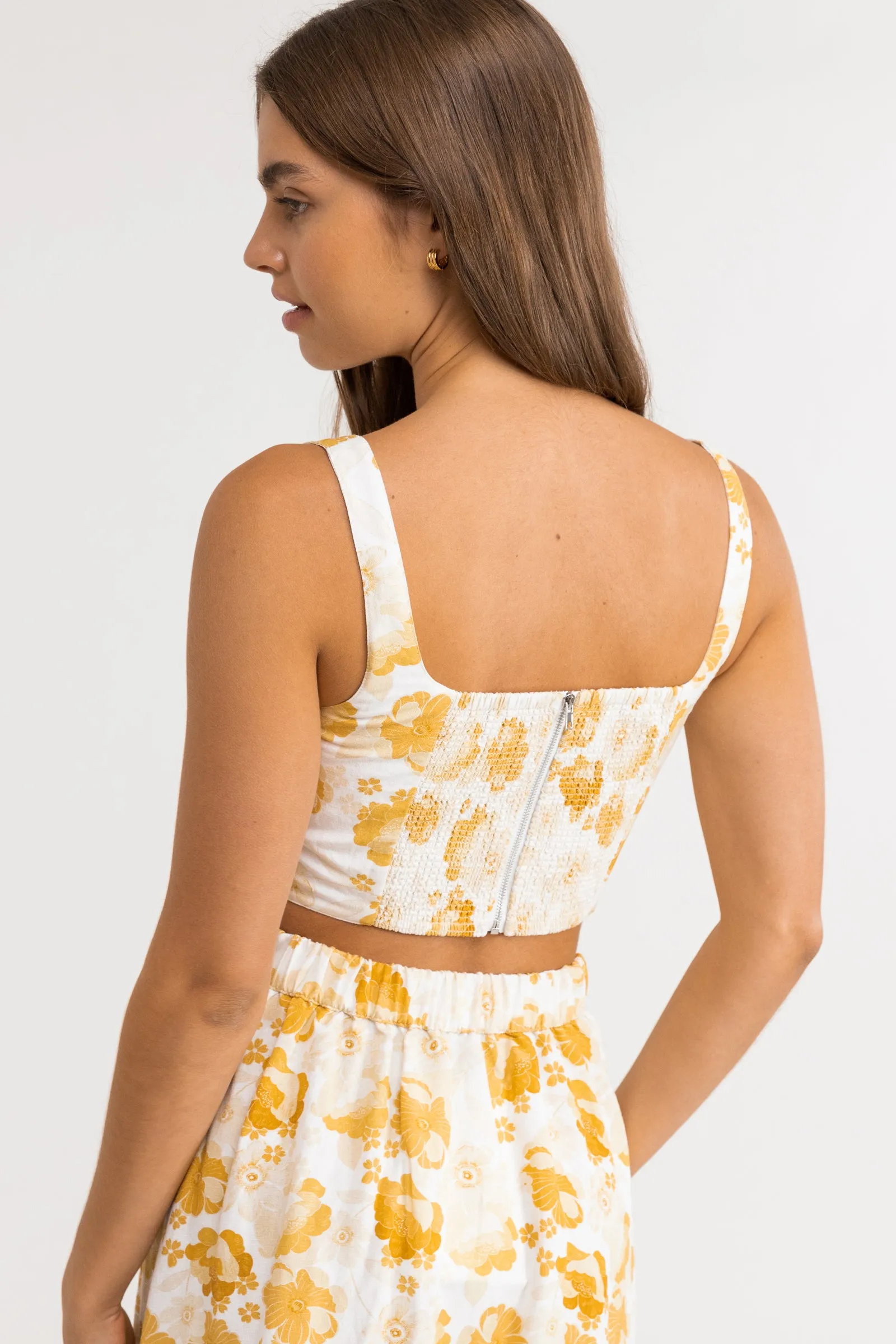 Harmony Floral Crop Top / Honey