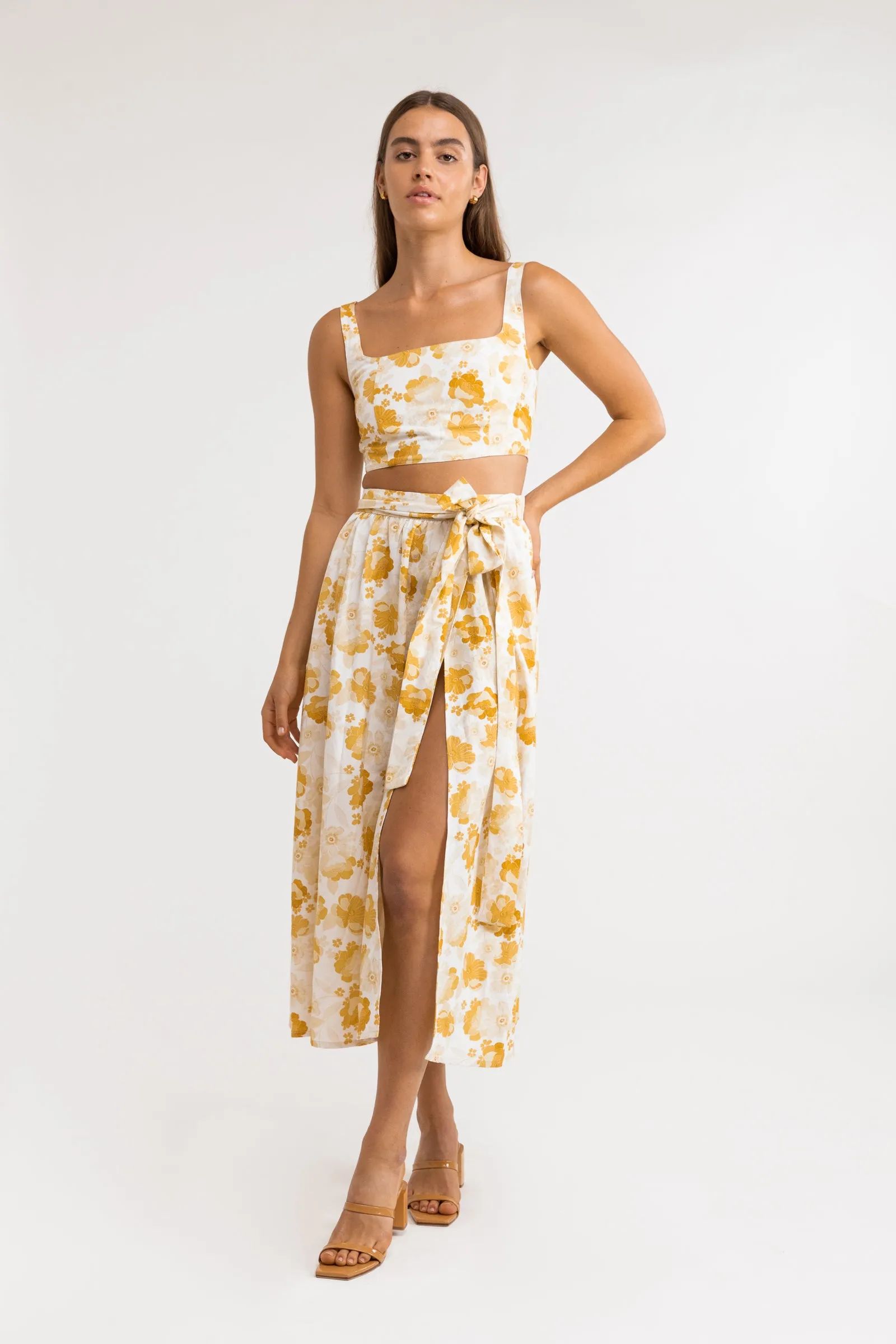 Harmony Floral Crop Top / Honey