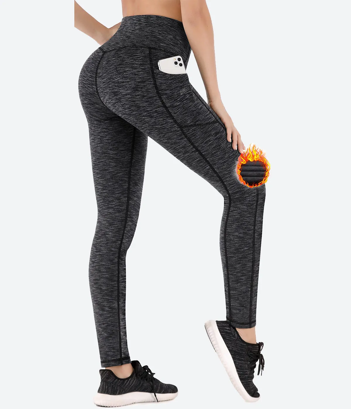 HeatLab Fleece Lined Winter Yoga Pants - HY49