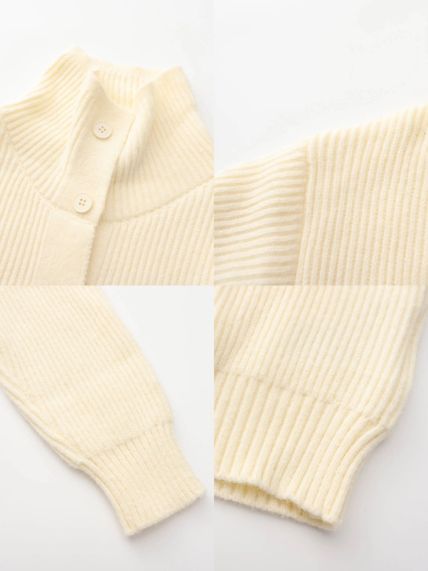 High Neck Boxy Knit Cardigan