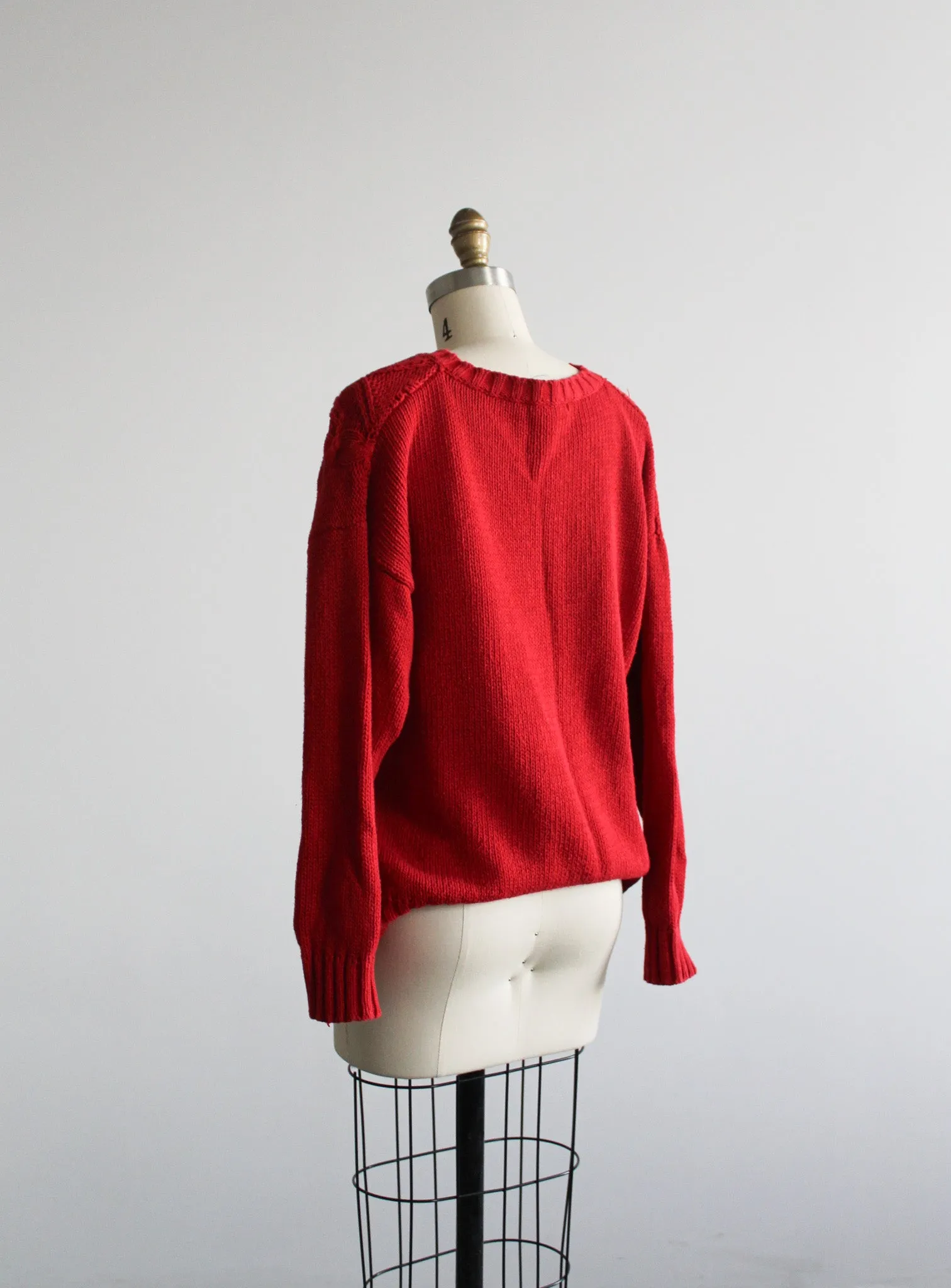 holly red cotton pullover