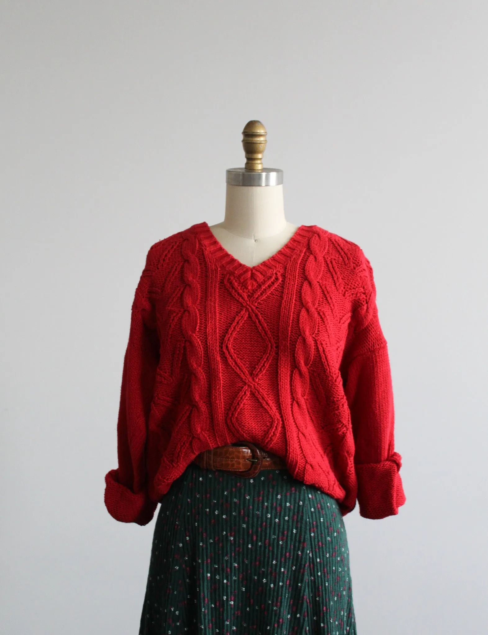 holly red cotton pullover