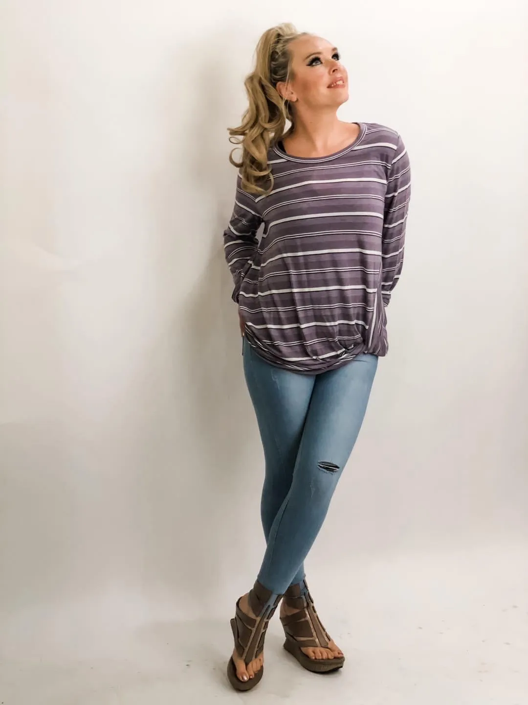 Horizontal Stripe Knit Top