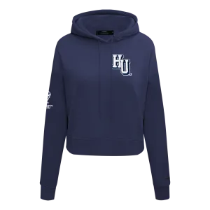 HOWARD UNIVERSITY CLASSIC WOMEN'S FLC CROPPED PO HOODIE (MIDNIGHT NAVY)