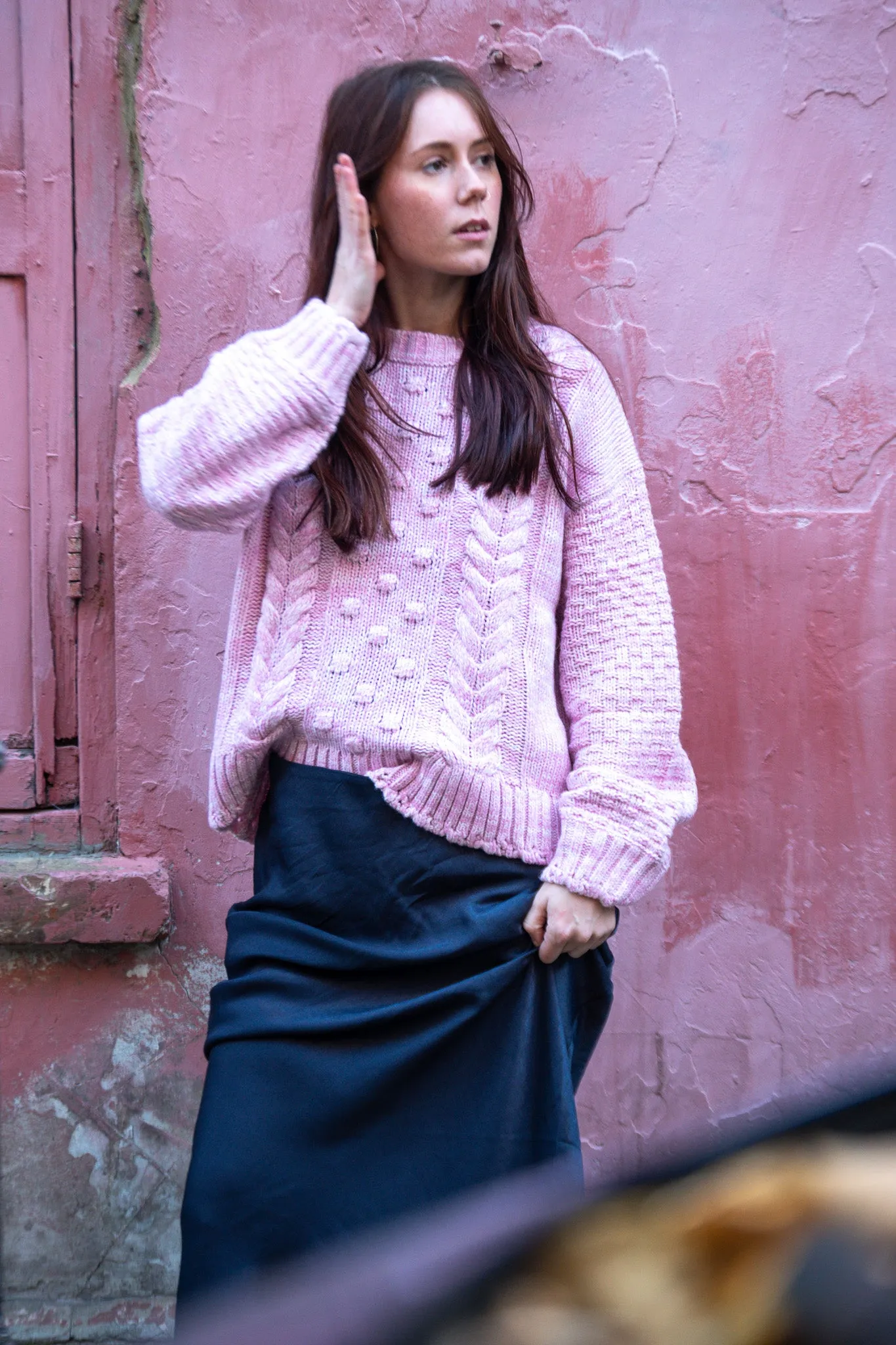 ICHI Hamile Lilas Pink Knitted Pullover