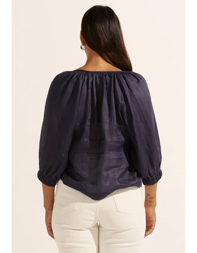 Imbue Top Indigo Ramie