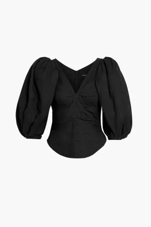 Jaylee put together a ramie top from ISABEL MARANT, black