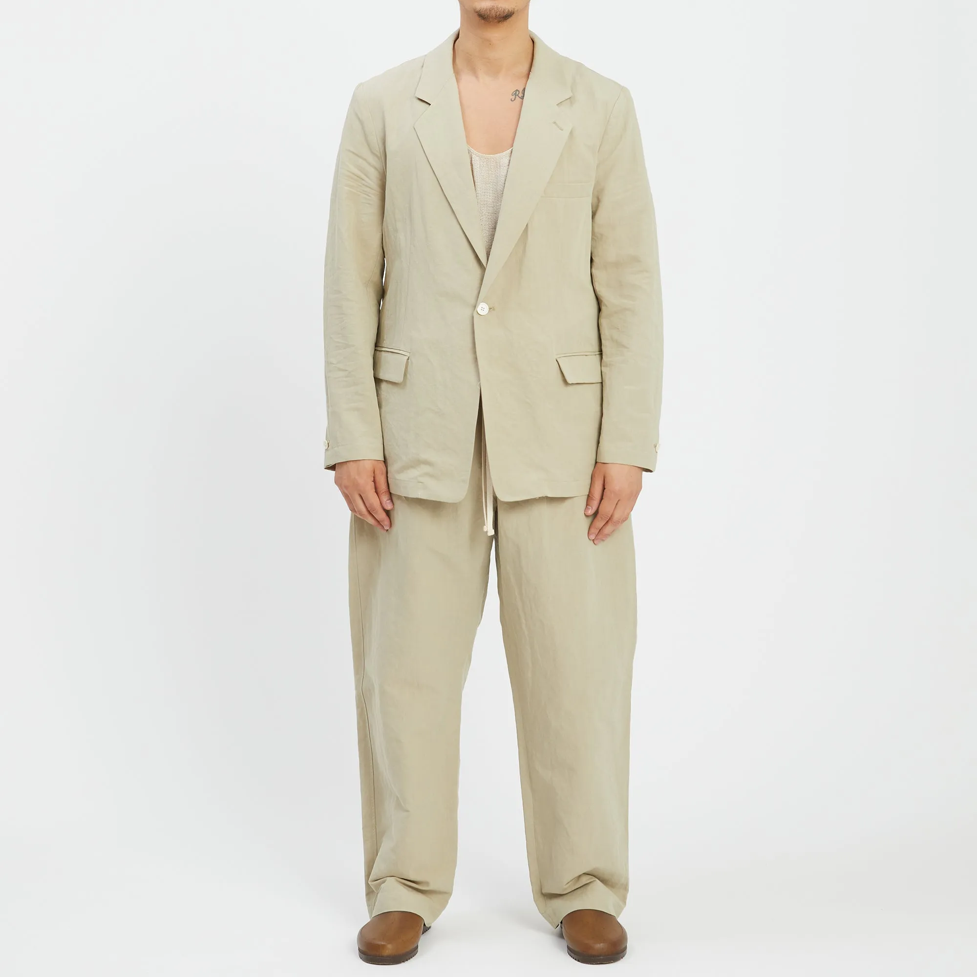 Julian Blazer - Beige Linen/Cotton