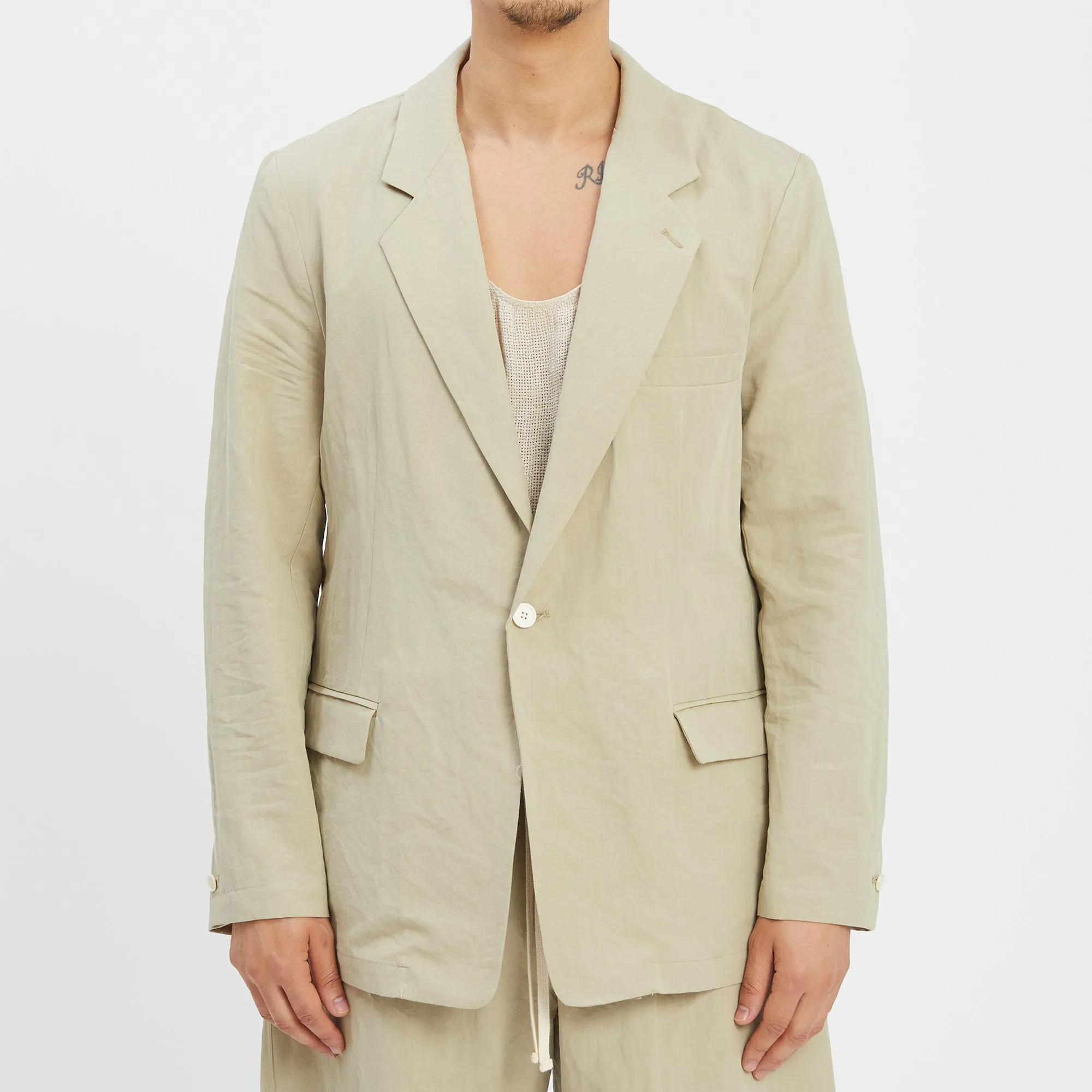 Julian Blazer - Beige Linen/Cotton