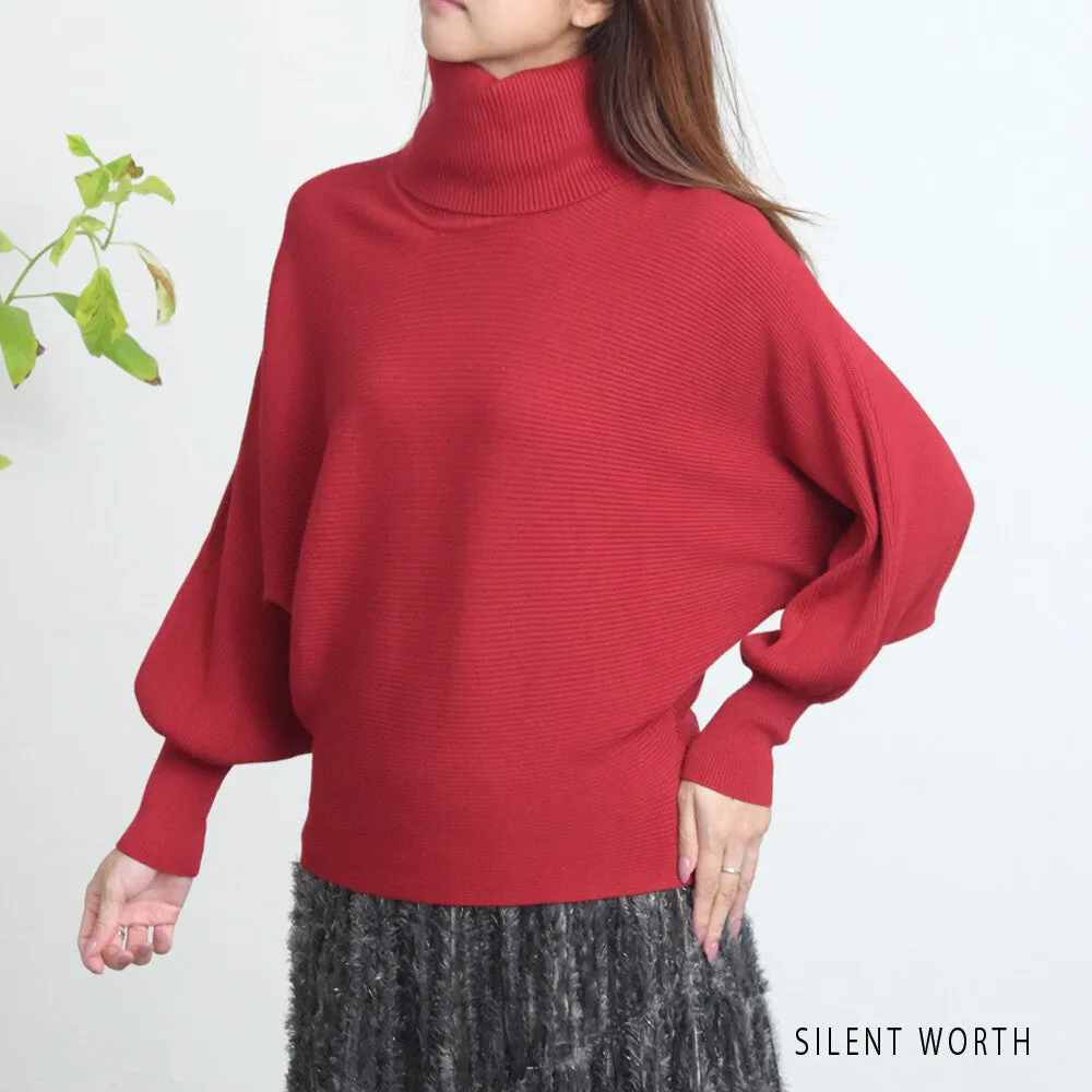 K AND M | Rib Dolman Turtleneck Sweater