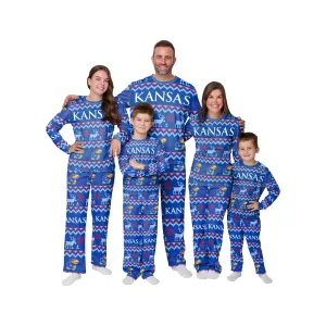 Kansas Jayhawks NCAA Ugly Pattern Family Holiday Pajamas