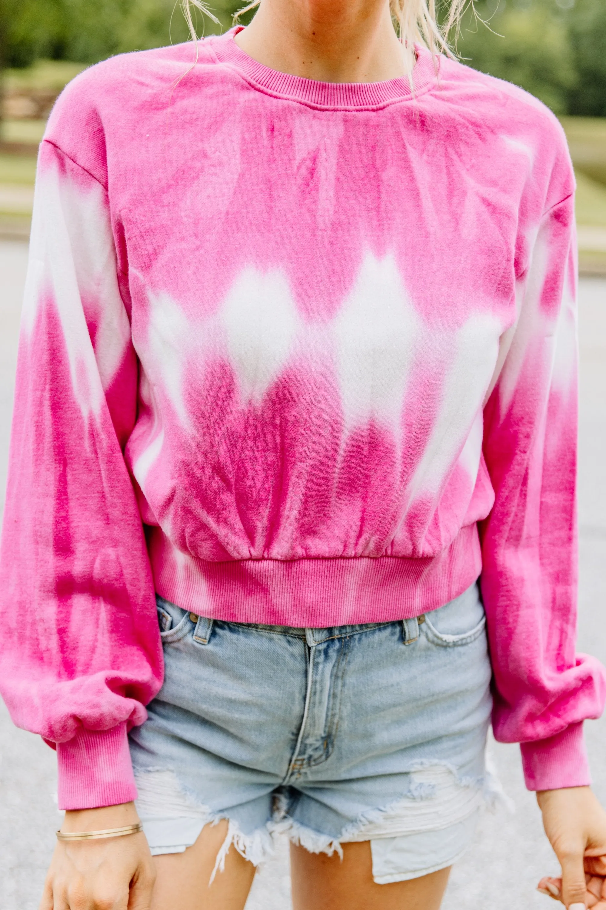 Keep An Eye Out Pink Tie Dye Sweatshirt