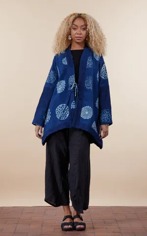 Kimono Jacket, Indigo Medallion