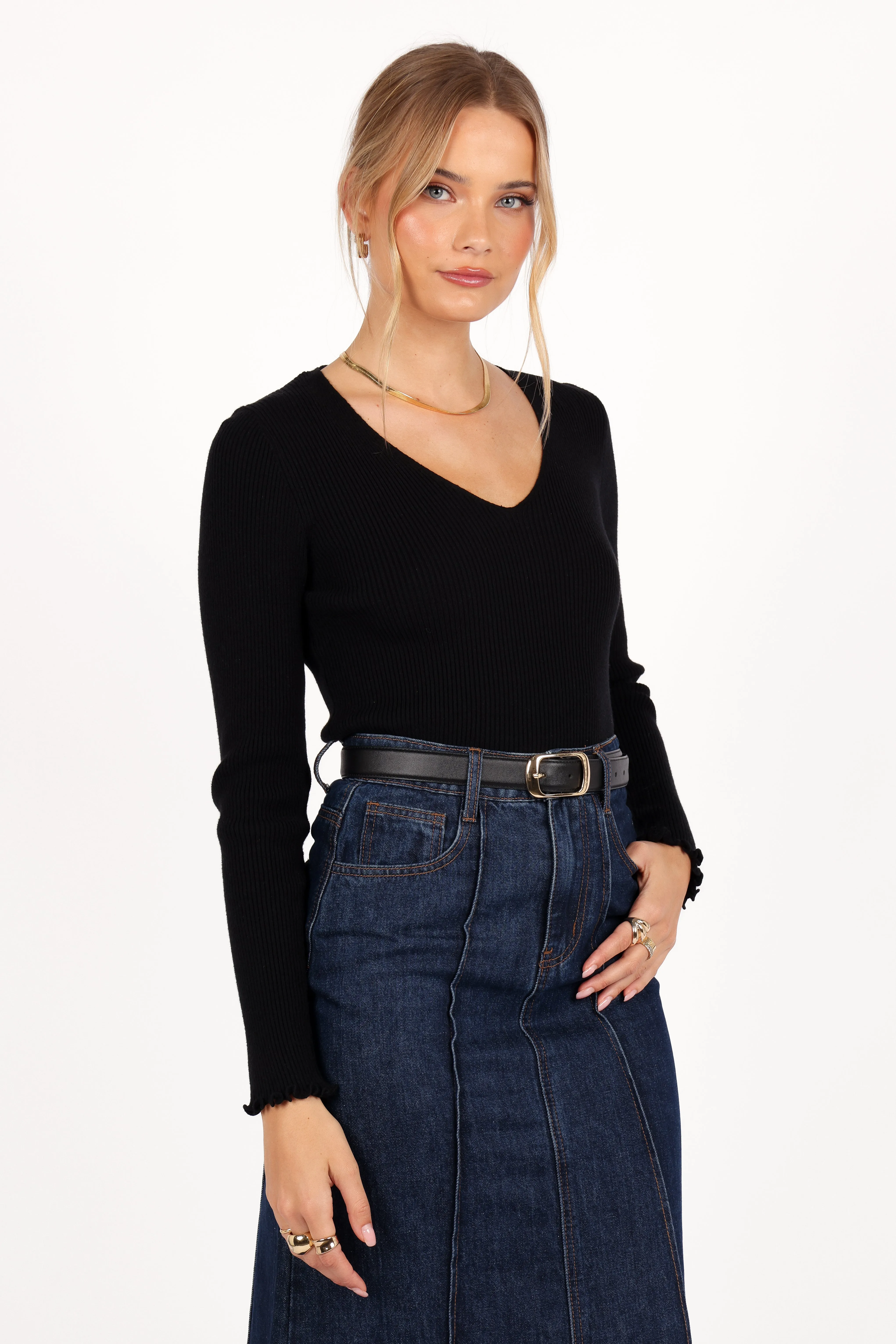 Kirsten Knit Top - Black