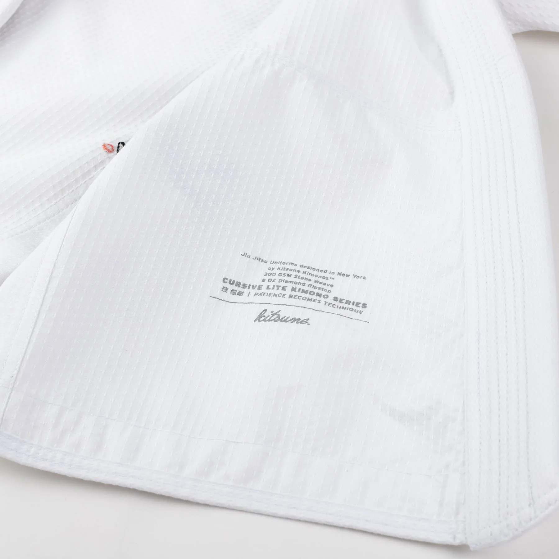 Kitsune "Cursive Lite" Men's BJJ Gi - White / Coral