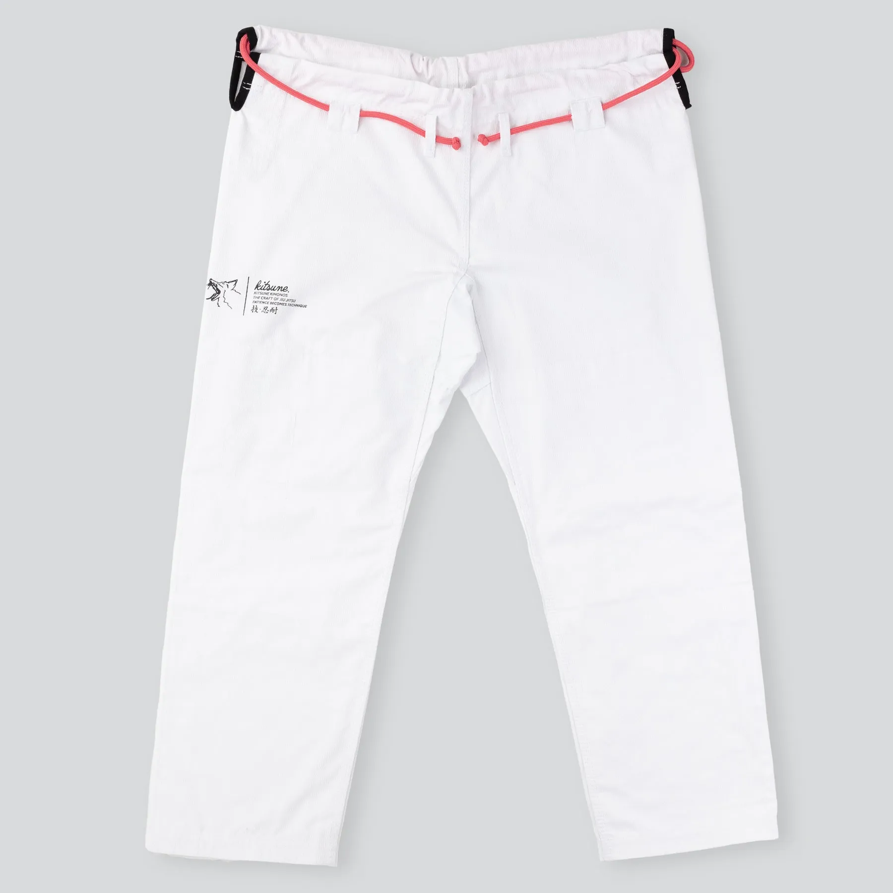 Kitsune "Cursive Lite" Men's BJJ Gi - White / Coral