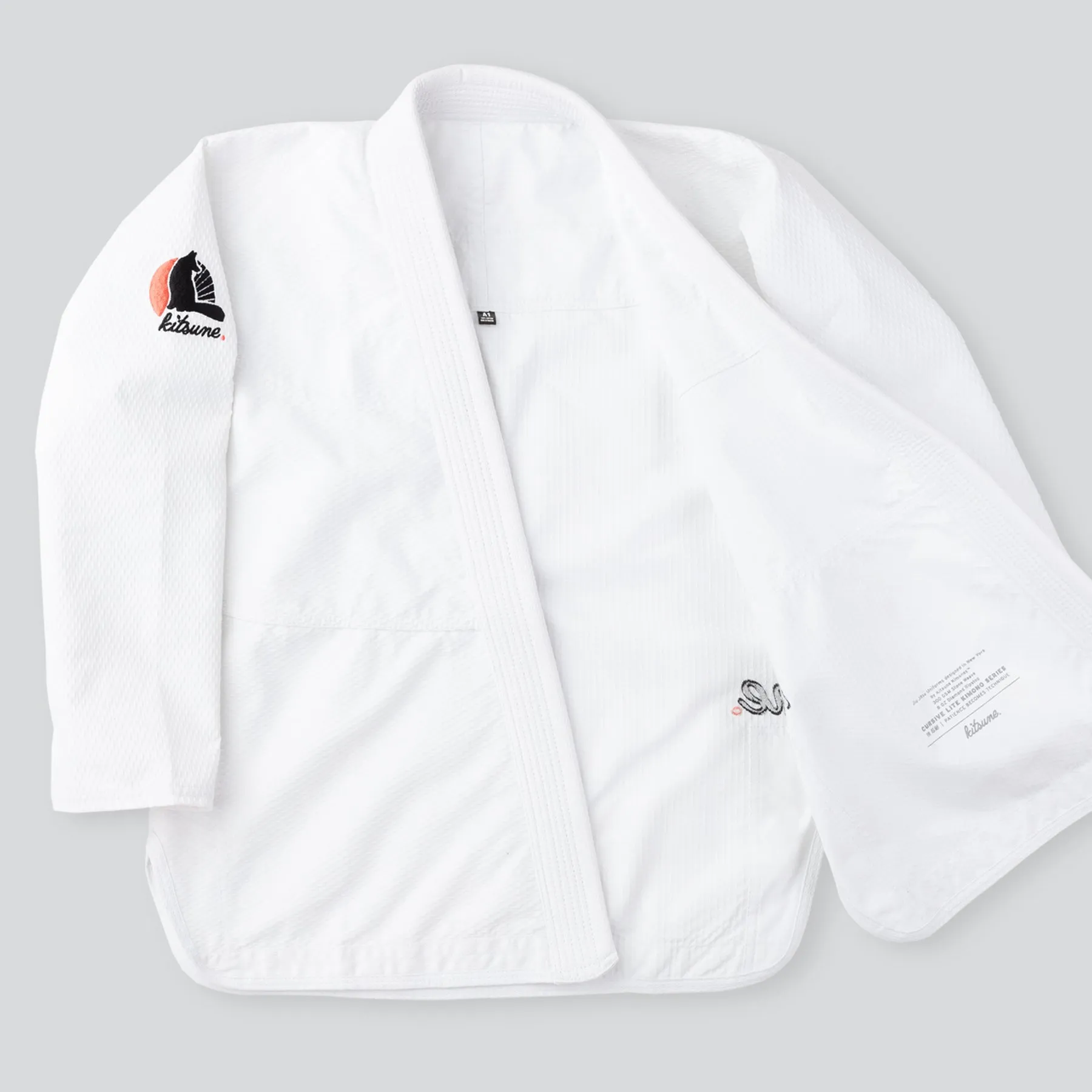 Kitsune "Cursive Lite" Men's BJJ Gi - White / Coral