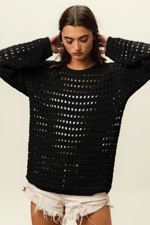 Knit Sweater Top Black