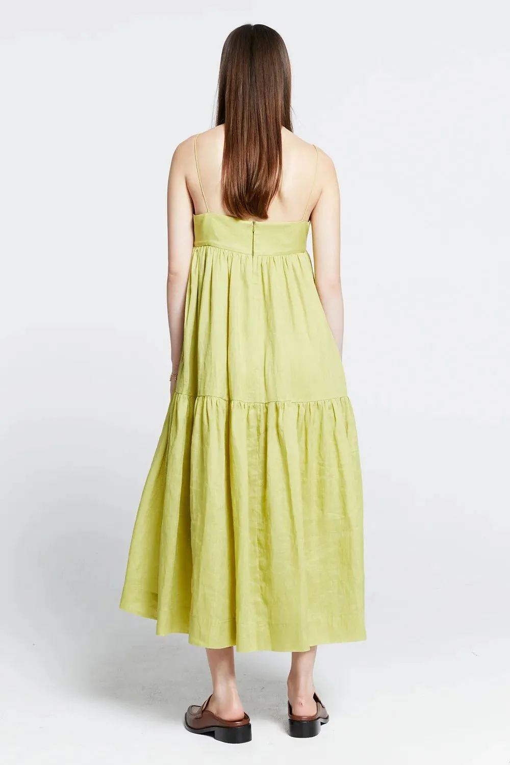 KW Zestful Dress | Washed Ramie Lime