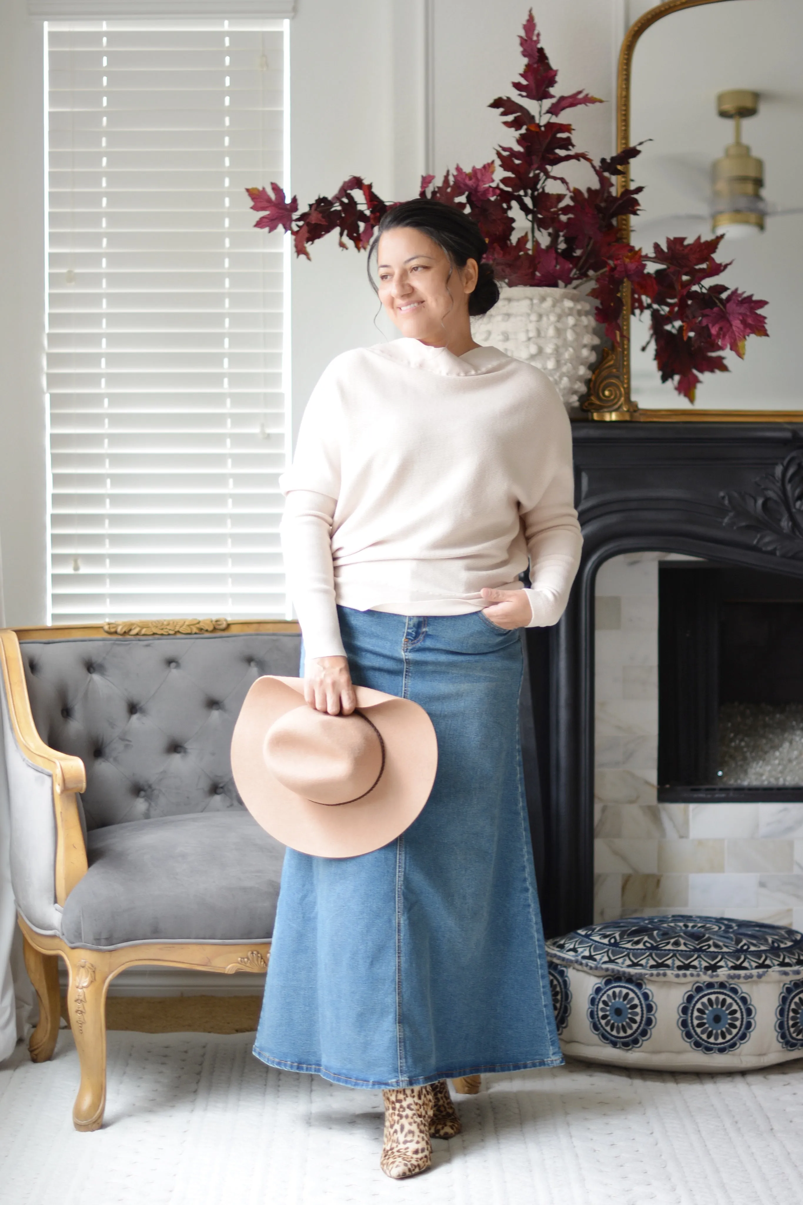 Lauren Beige Ribbed Knit Top