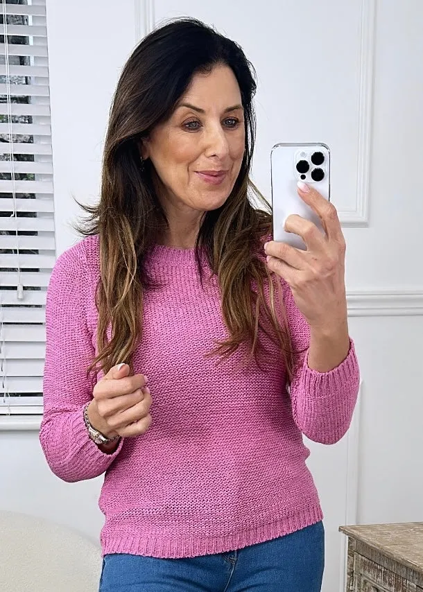 Lene Rose Pink Textured Pullover