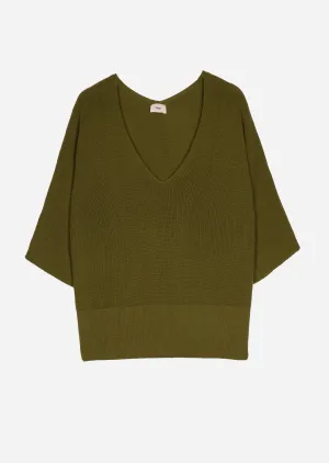 Lenono Knit Sweater: Olive