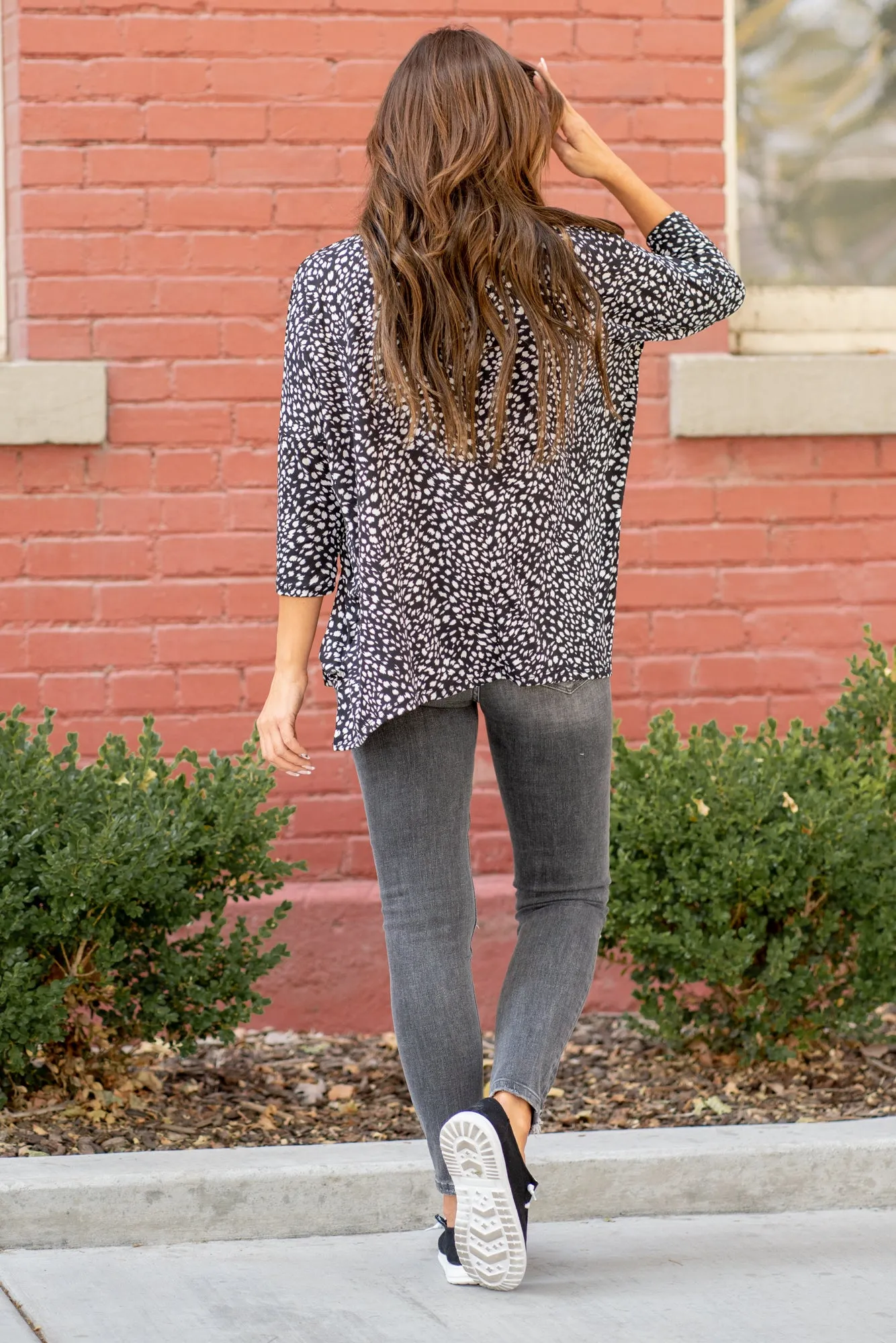 Leopard Knit Oversized Top