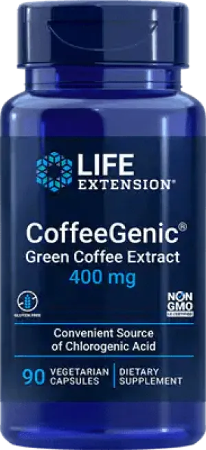 Life Extension CoffeeGenic Green Coffee Extract 200mg  90 Vege Caps