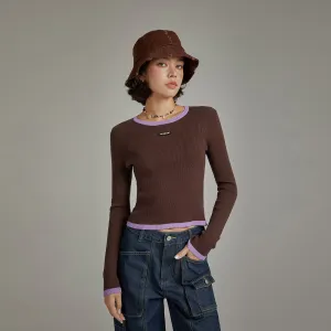 Line Color Scheme Knit Top