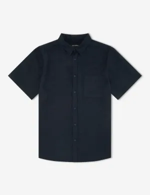 Linen Short Sleeve Shirt - Navy