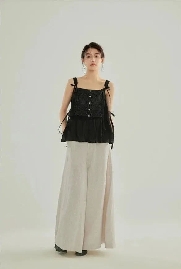 Liu Hé 流河 Flowing River Modernized Song Dynasty Ramie Plant Trousers