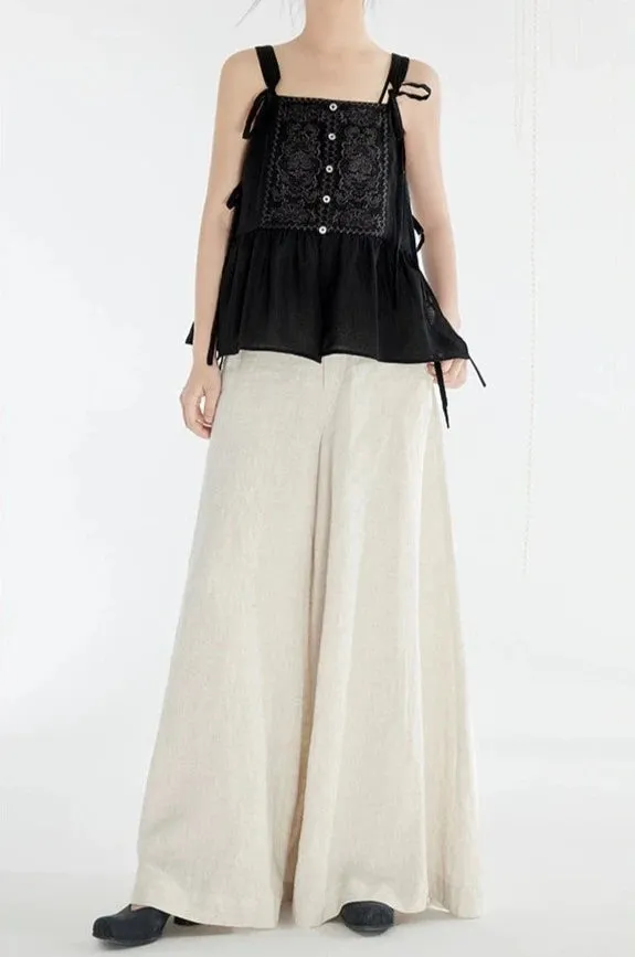 Liu Hé 流河 Flowing River Modernized Song Dynasty Ramie Plant Trousers