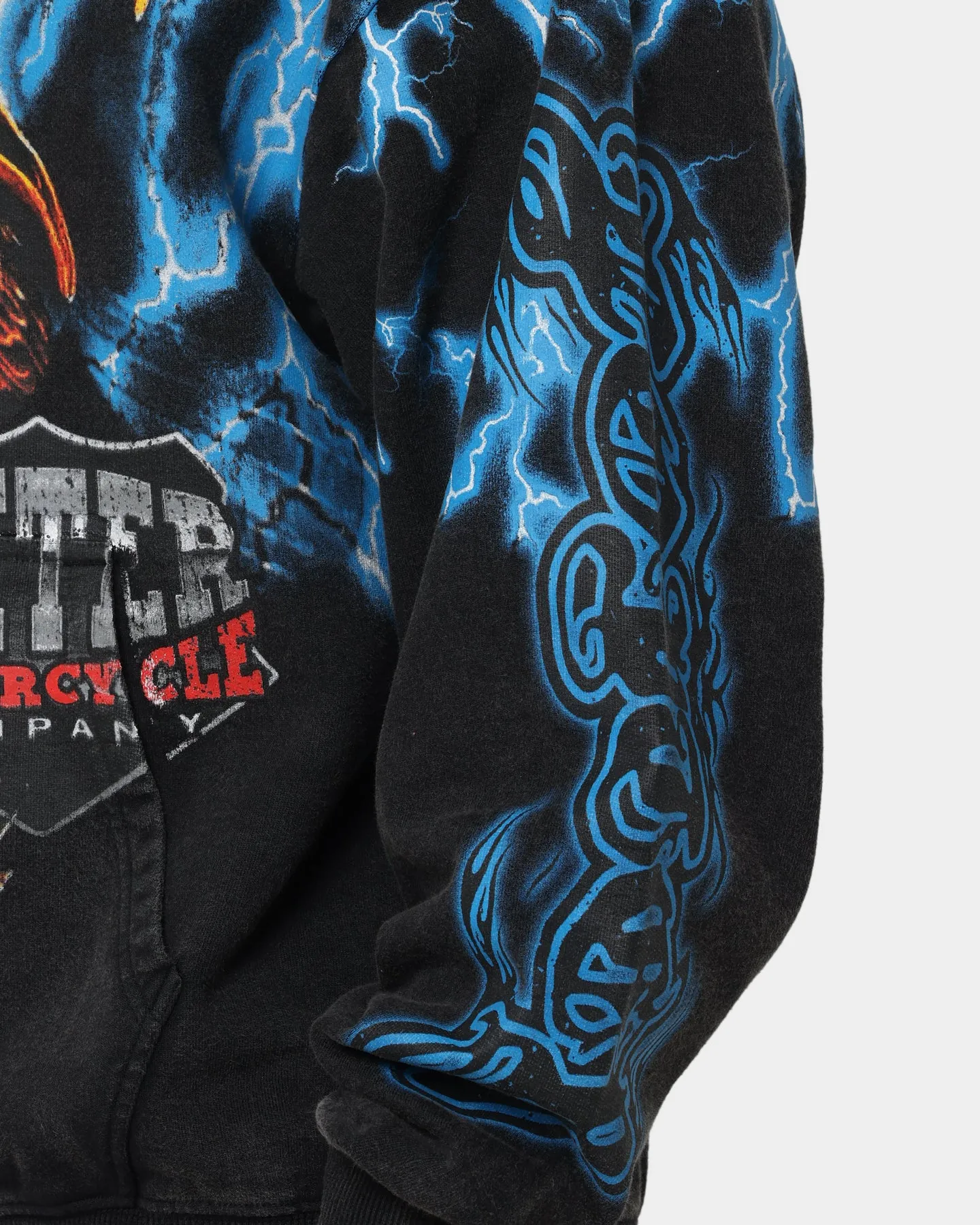 Loiter Lightning Eagle Vintage Hoodie Vintage Black