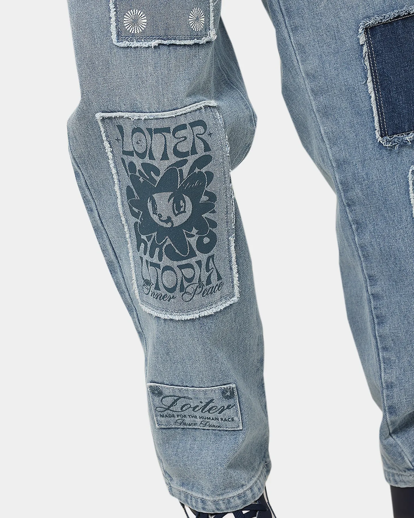 Loiter Utopia Patchwork Jeans Washed Blue