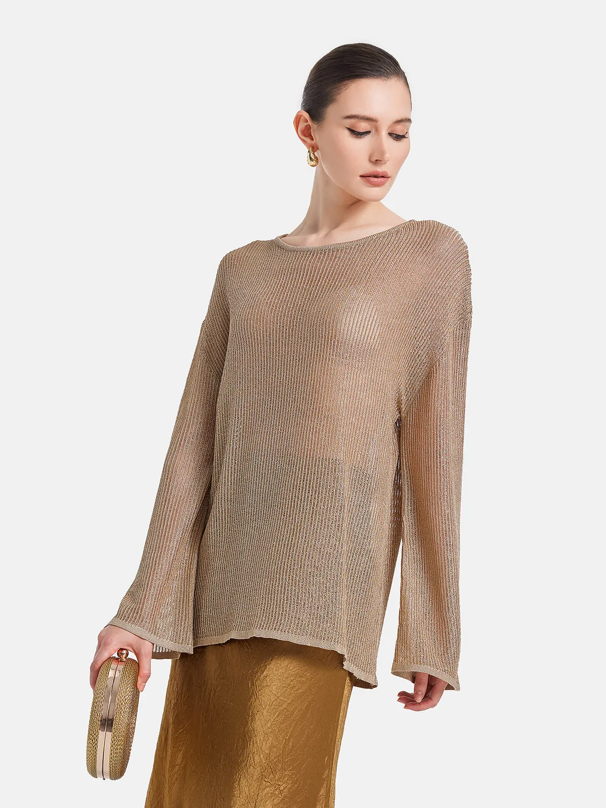 Long Sleeve Hollow Knit